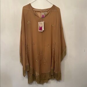 Elegant Brown Embellished with Fringe